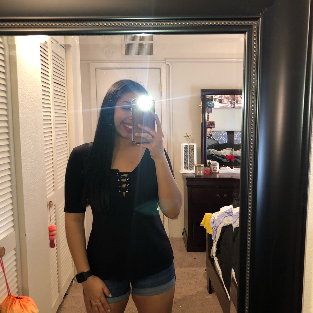 Black Crisscrossed Shirt